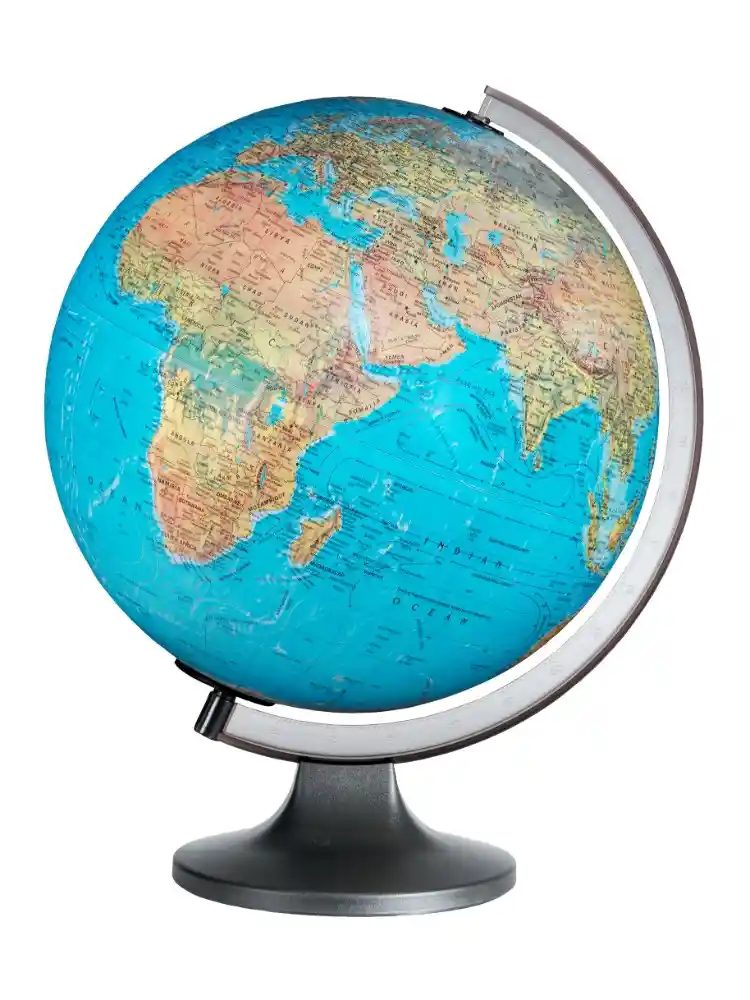Political-cum-Physical Globe Copenhagen Blue 30 cm dia, Illuminating Globe