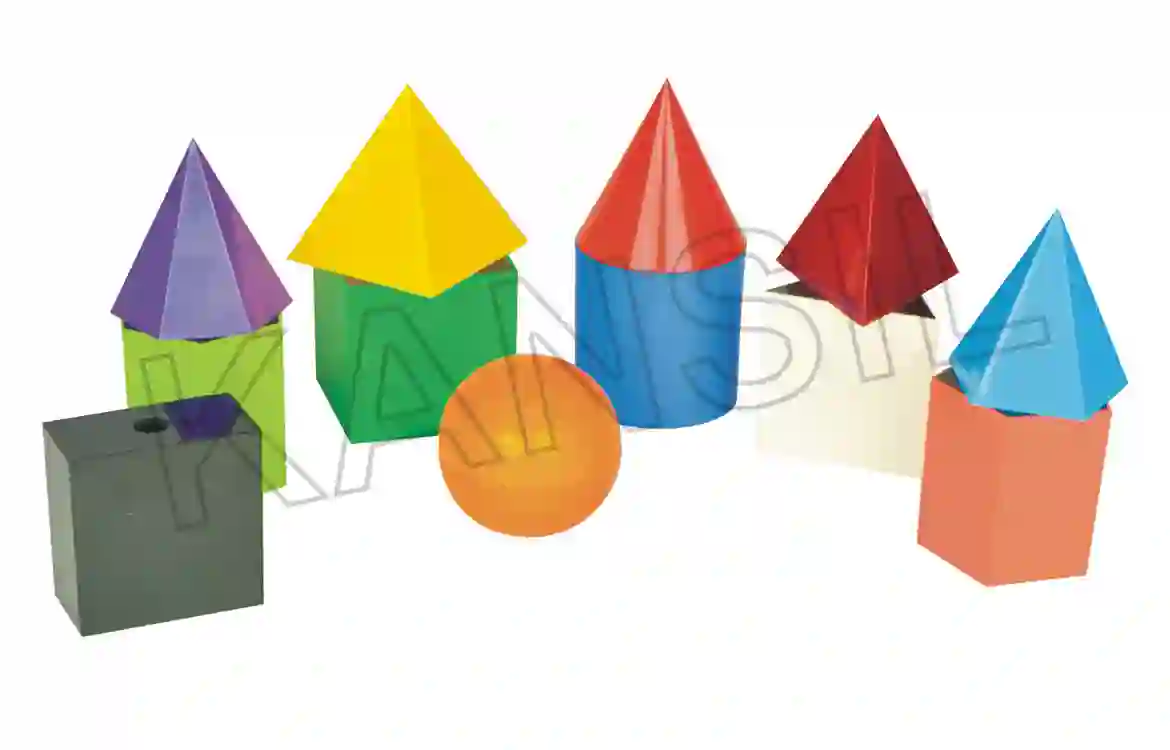 3D Solids Set 10cm Colored
